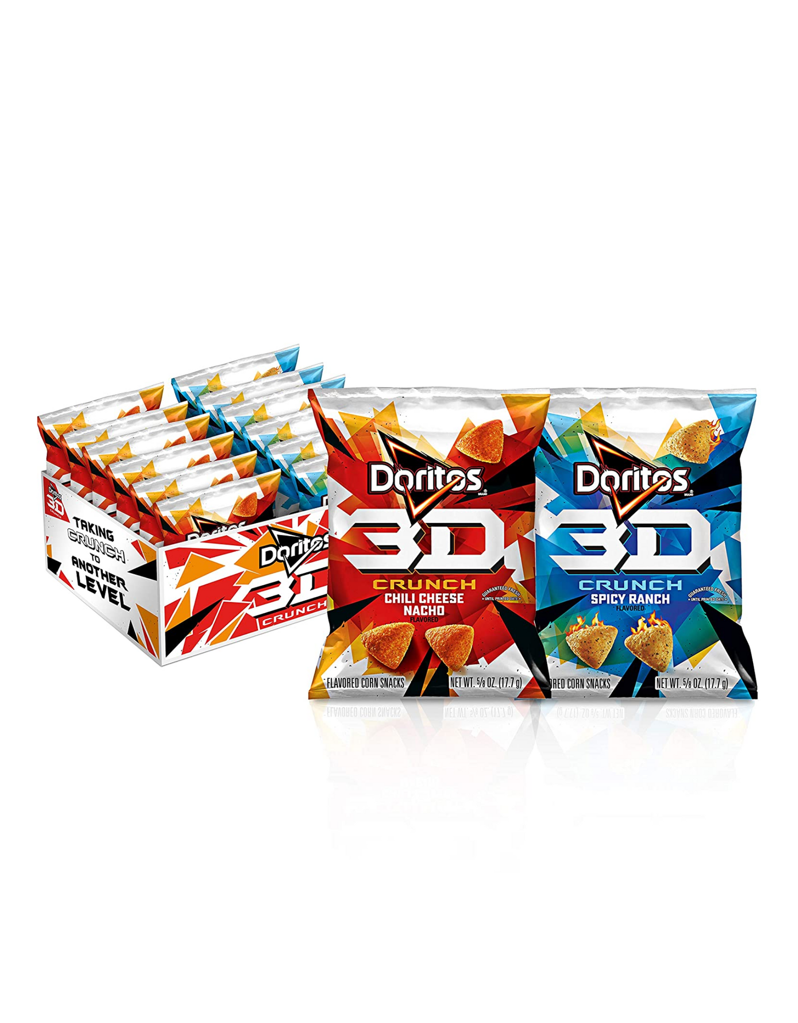 Doritos 3D Crunch Flavored Corn Snack, 2 Flavor Variety Pack, 0.625 oz, 36 Ct (Pack of 1)