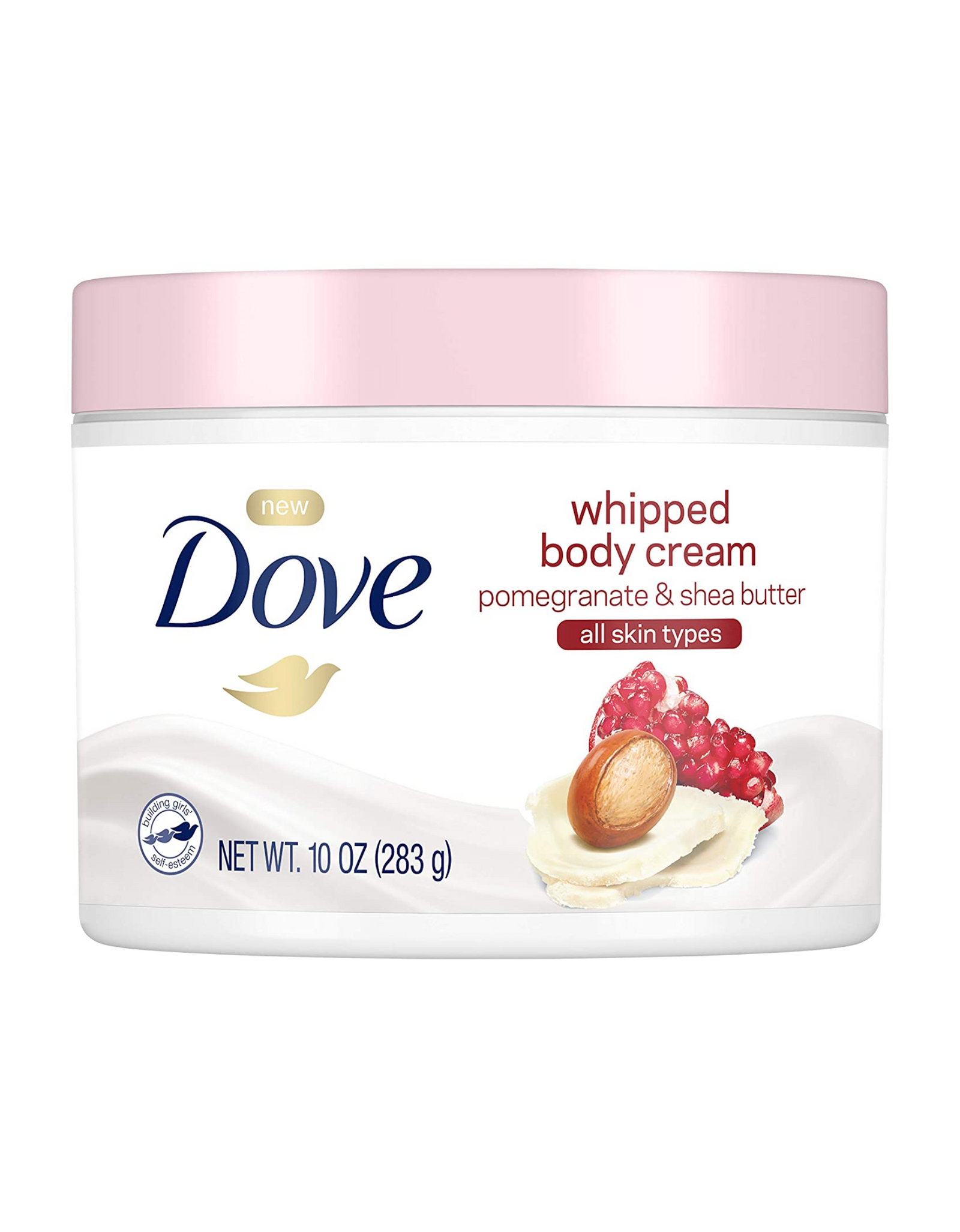 Dove Whipped Body Cream, Pomegranate and Shea, for All Skin Types, 10 Oz