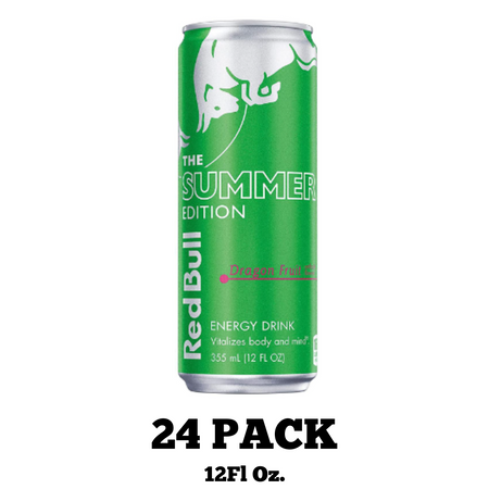 Red Bull Energy Drink, Green Edition, Dragon Fruit, 12 Ounce - Pack of 24