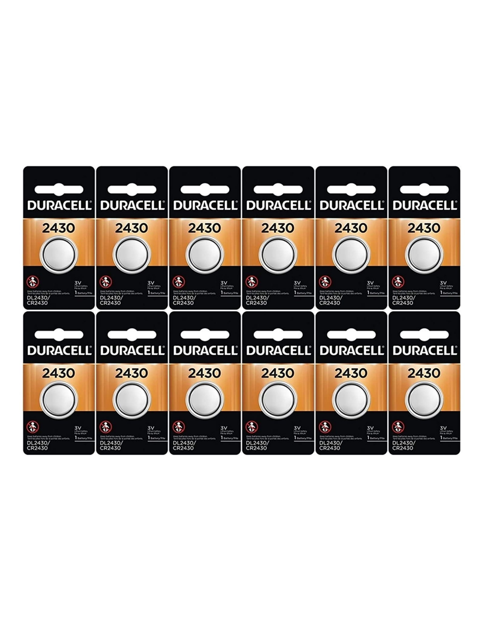 Duracell 2430 Batteries 3.0 Volt Lithium Coin Button (12 Pack)