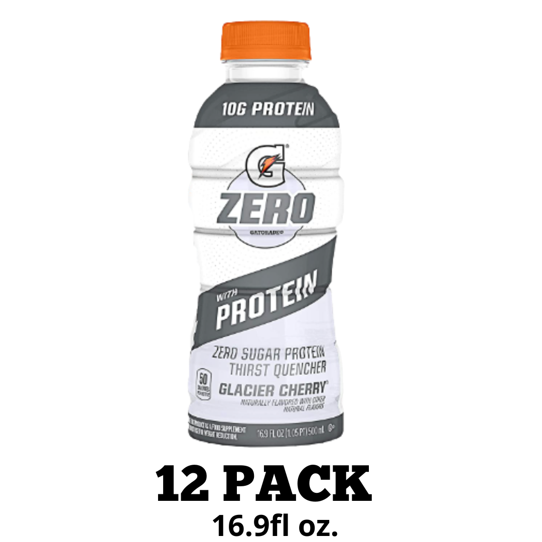 Gatorade Zero With Protein, Zero Sugar, Electrolytes, Glacier Cherry, 16.9 Ounce - 12 Pack