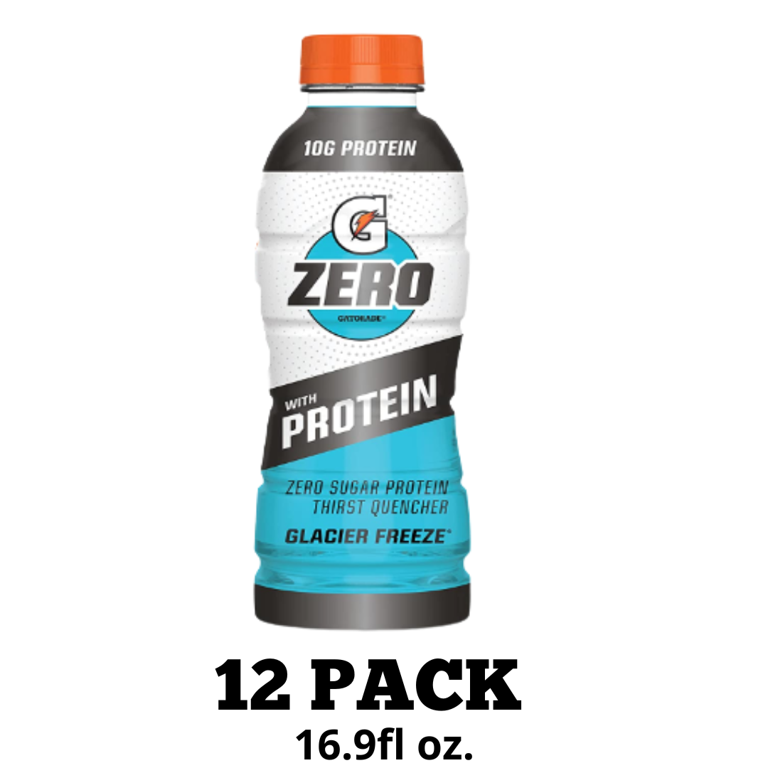 Gatorade Zero With Protein, Zero Sugar, Electrolytes, Glacier Freeze, 16.9 Ounce - 12 Pack