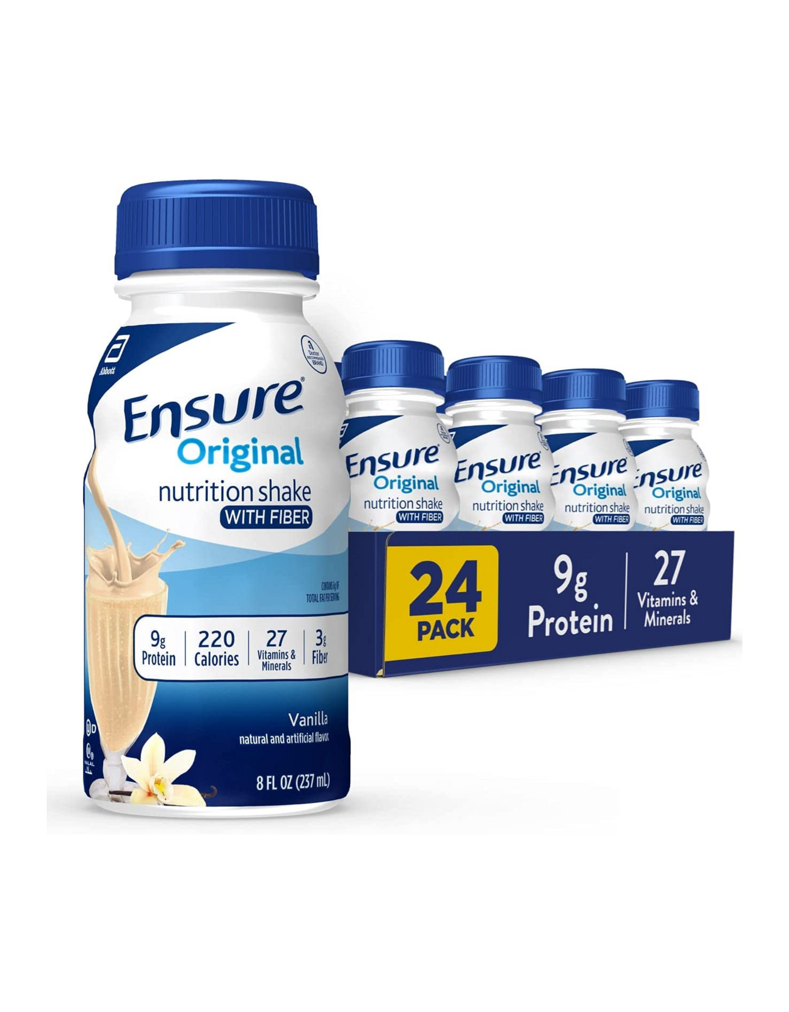 Ensure Original Nutrition Shake with Fiber, Vanilla, 8 fl oz, 24 Ct