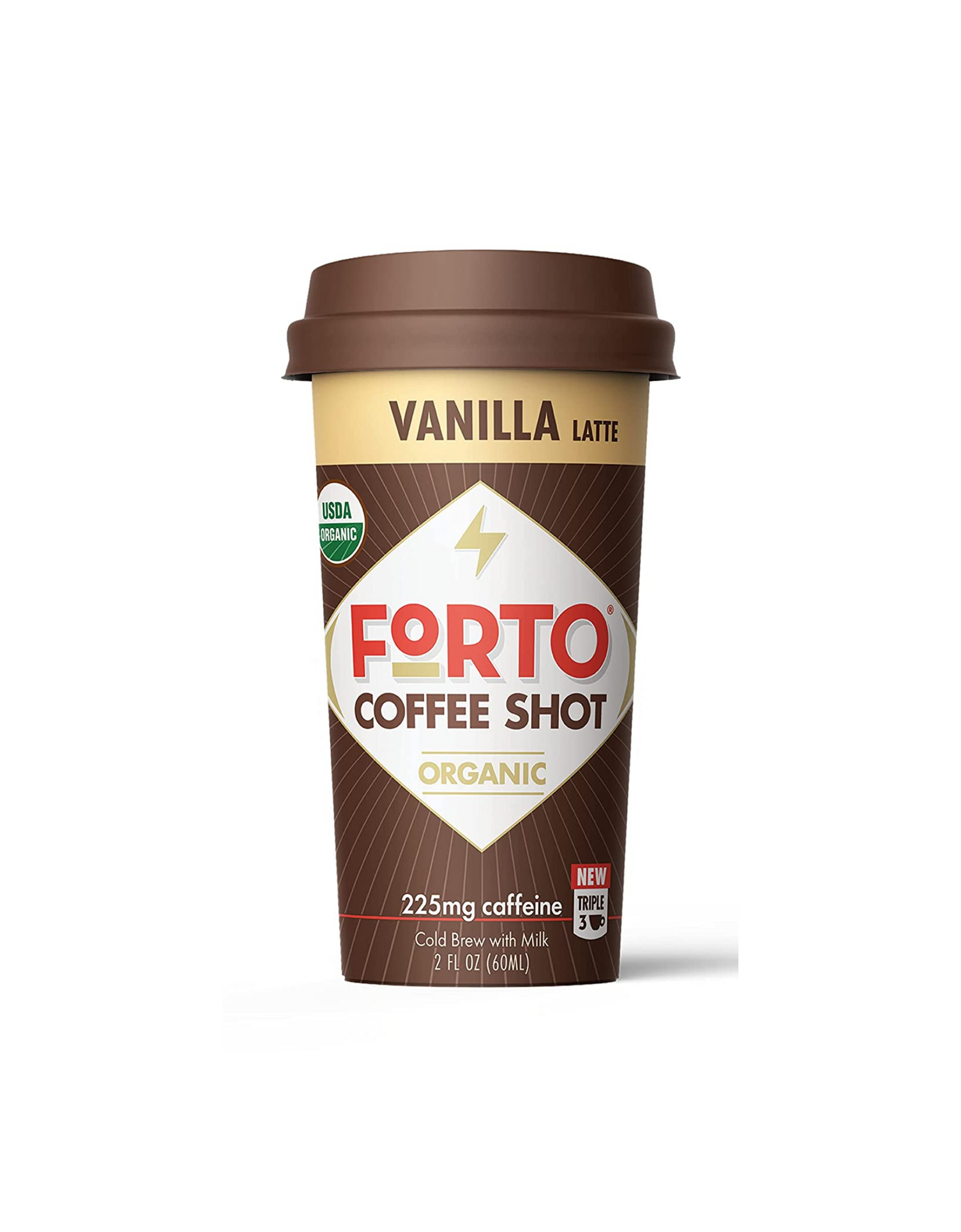 FORTO Coffee Shots - Vanilla Latte, Organic, 2 fl oz (Pack of 12)
