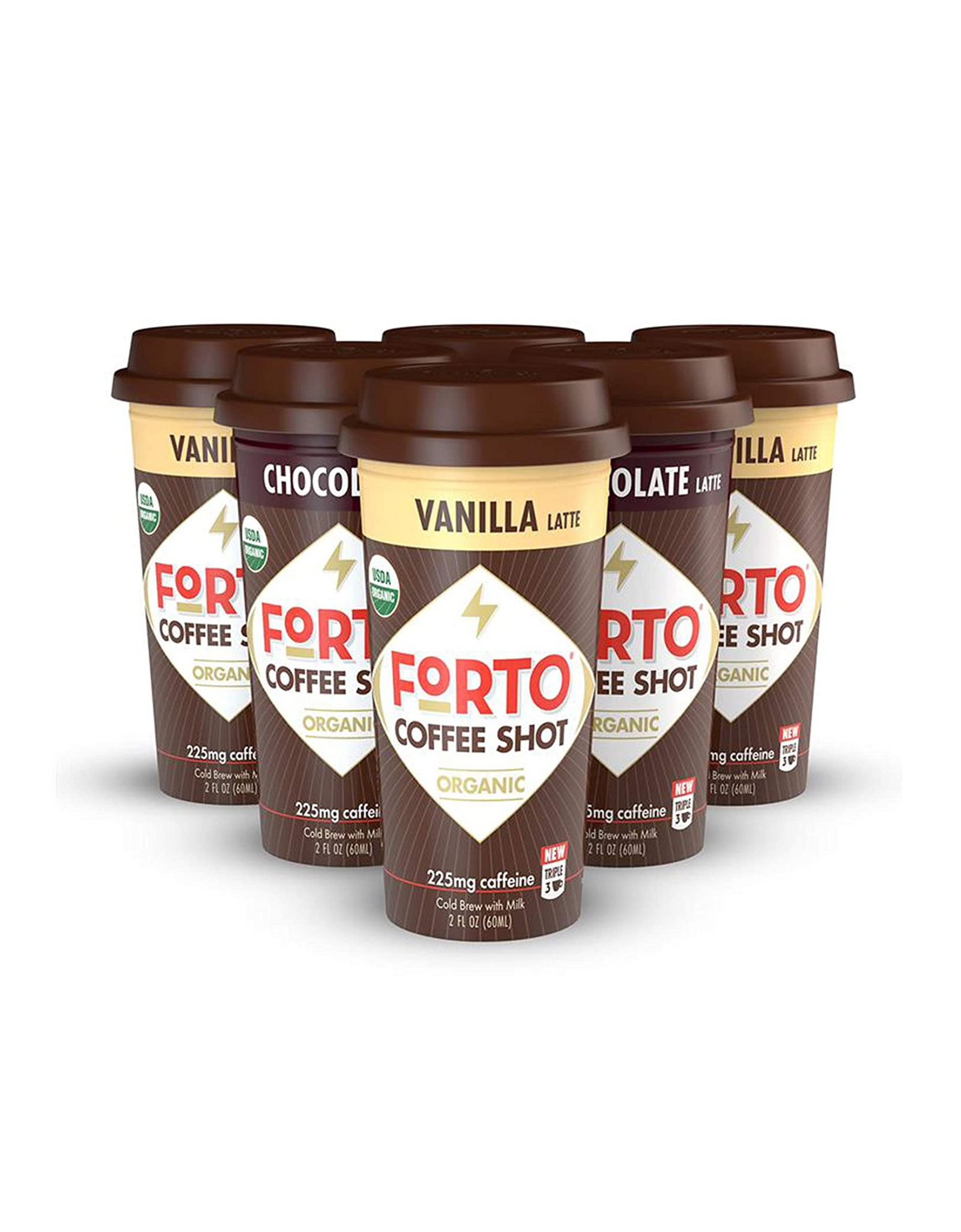 FORTO Coffee Shots - Variety Pack, Organic, 2 fl oz (Pack of 6)