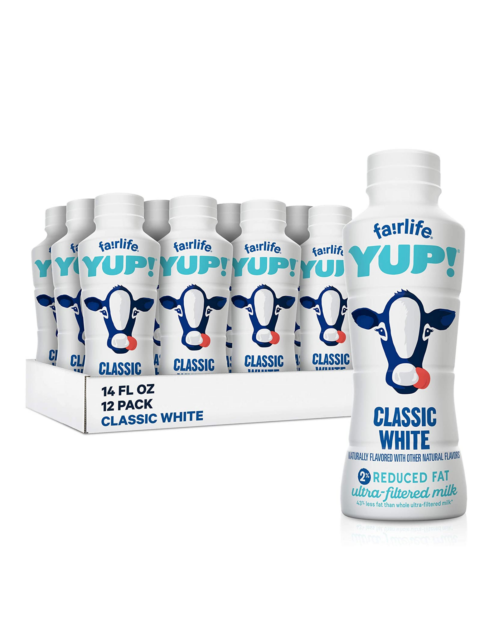 Fairlife YUP! Low Fat Ultra-Filtered Milk, Classic White, 14 fl oz, Pack of 12 (Packaging May Vary)