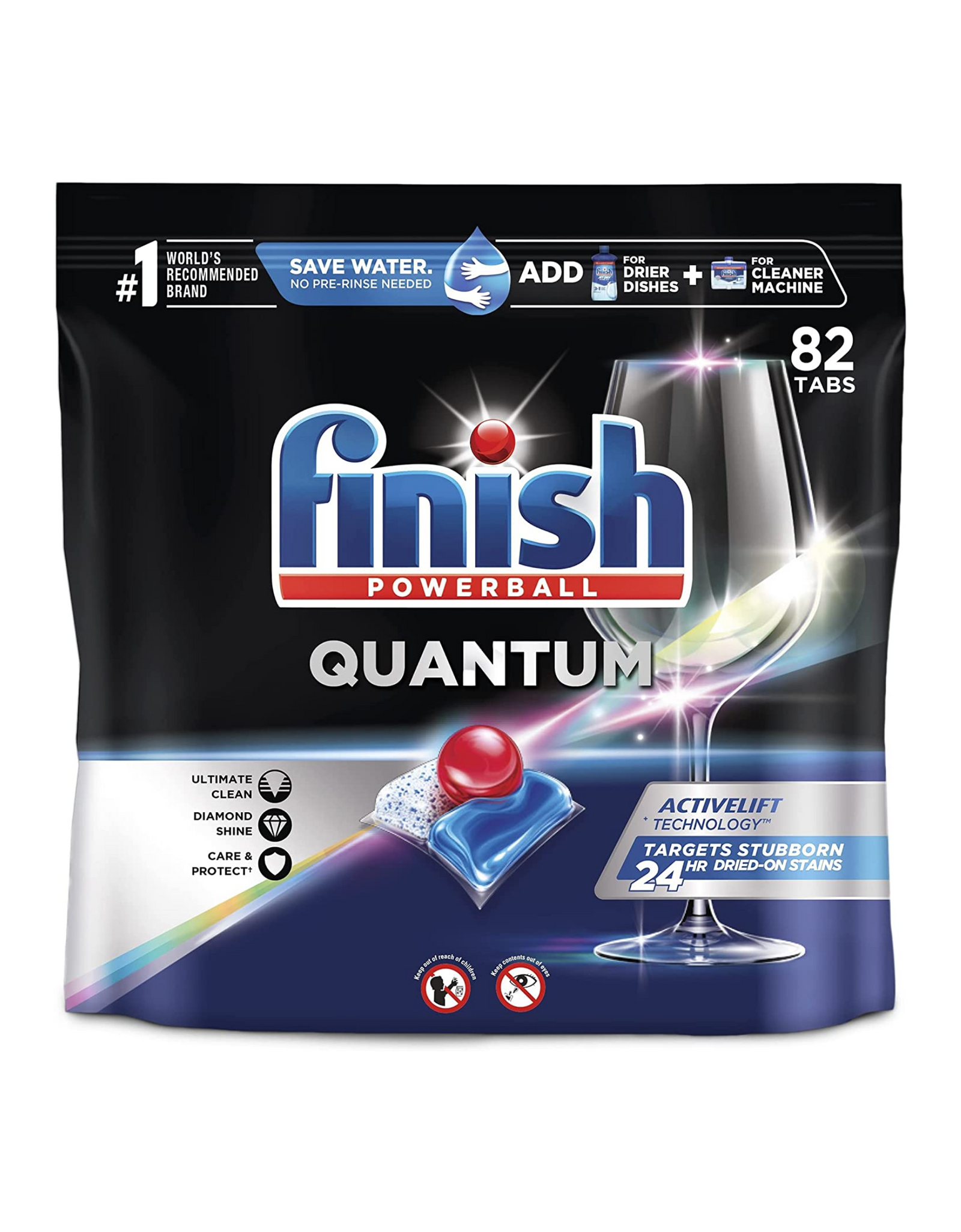 Finish - Quantum - 82ct - Dishwasher Detergent, Powerball, Ultimate Clean & Shine, Dishwashing Tablets (Packaging May Vary)
