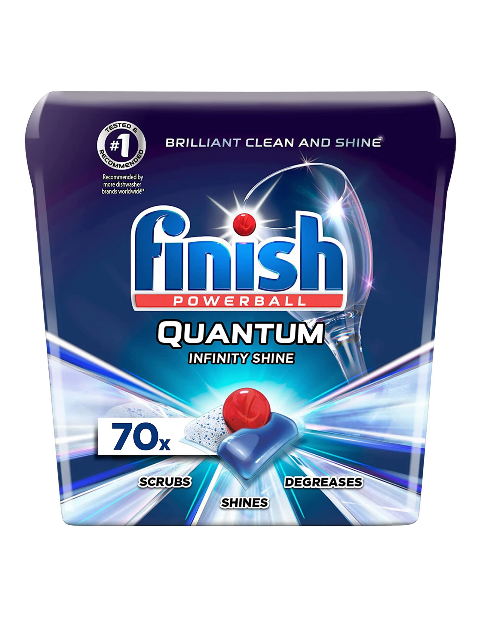Finish Quantum Infinity Shine, 70 Ct, Dishwasher Detergent, Powerball, Dishwashing Tablets (Packaging May Vary)