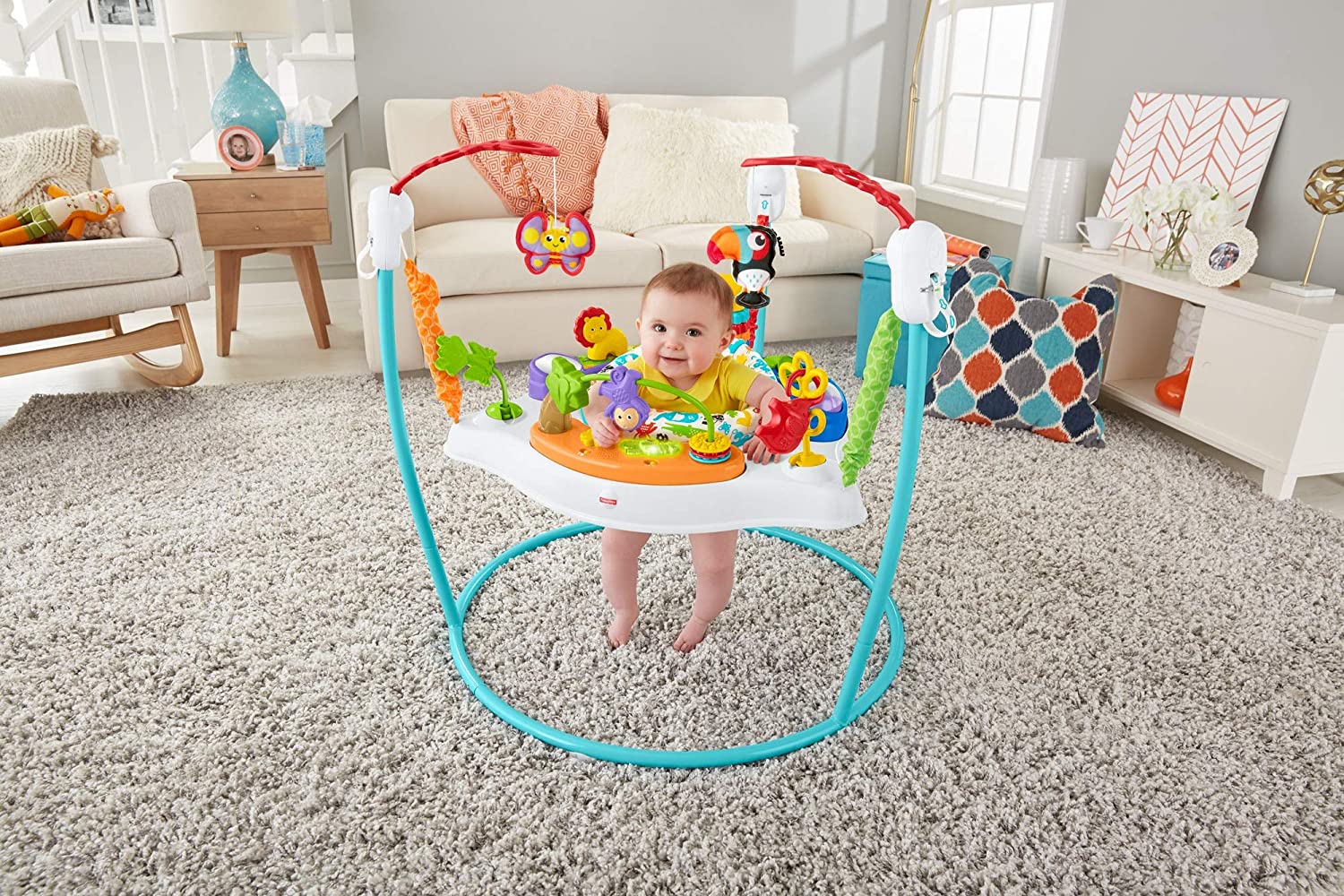 Fisher-Price Animal Activity Jumperoo, Multicolor - with 360 Degrees Of Play For Baby To Discover