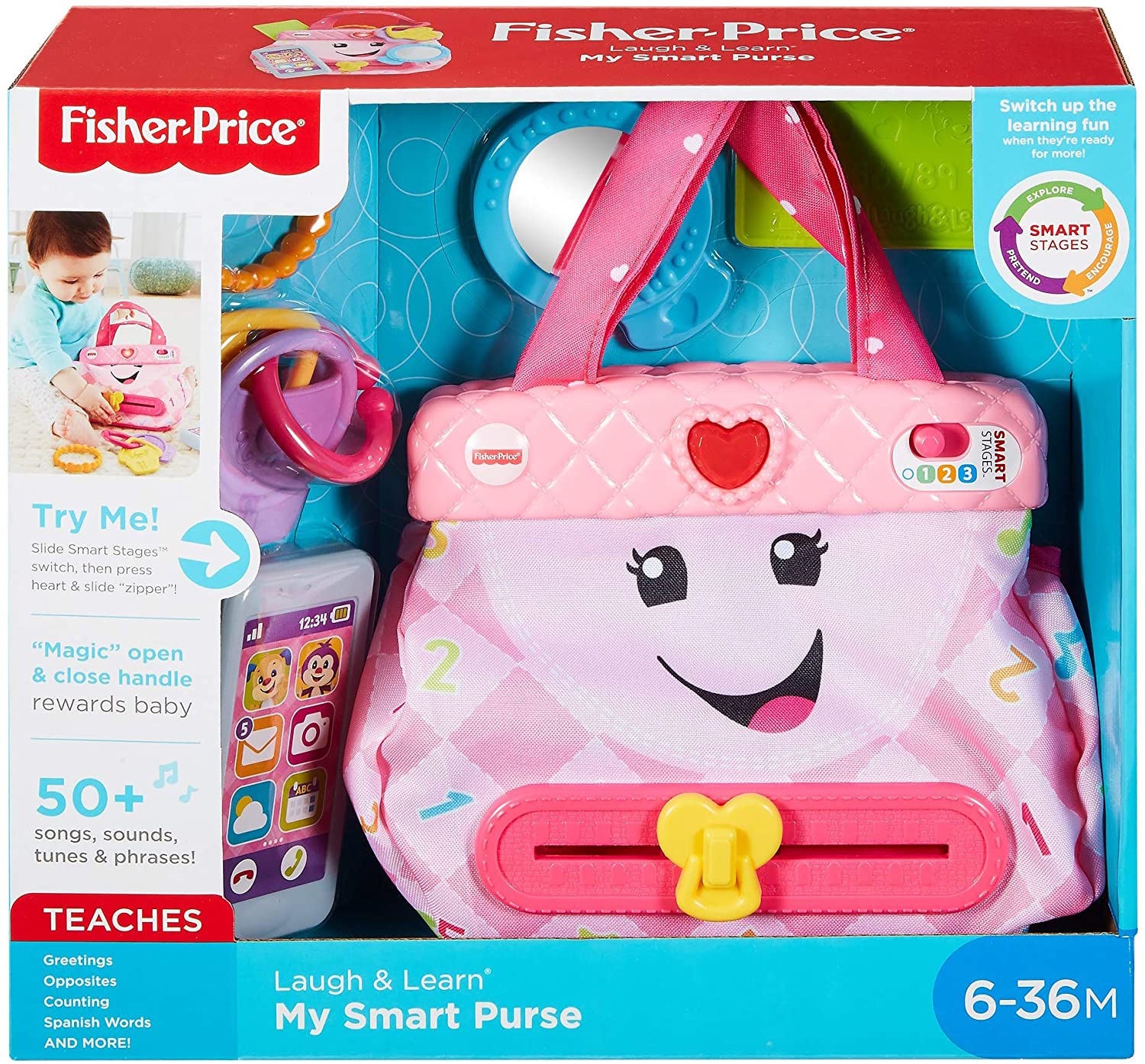 Fisher-Price Laugh & Learn My Smart Purse, Pink - Learning Toy