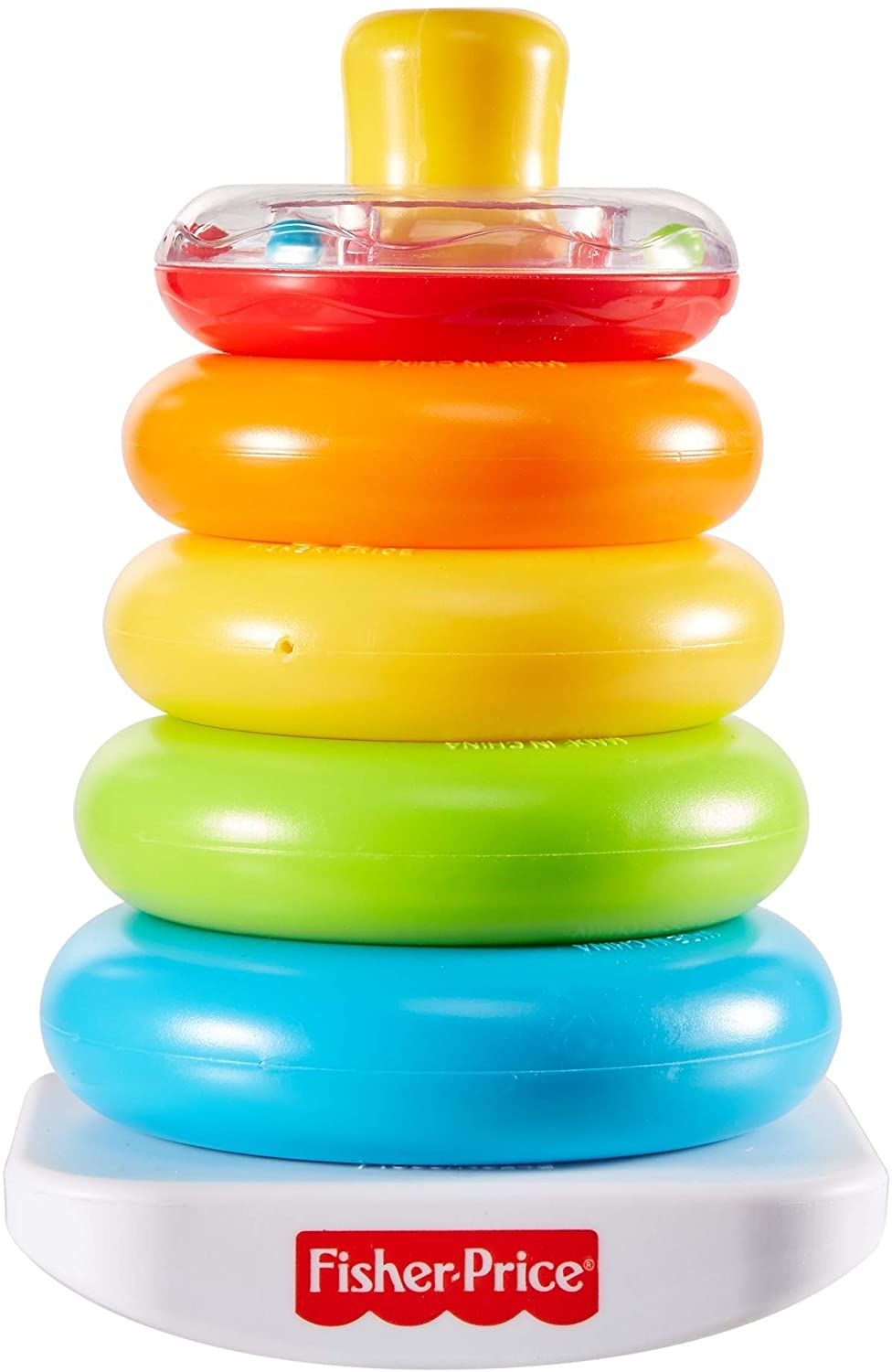 Fisher-Price Rock-a-Stack Classic stacking toy with 5 colorful rings to grasp, shake, and stack (Plastic Materials)