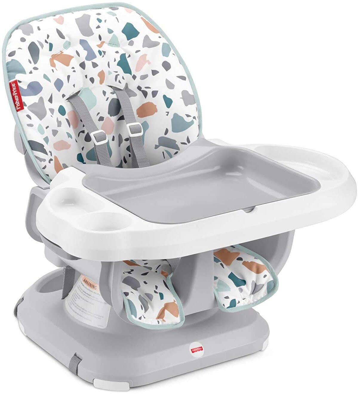 Fisher-Price SpaceSaver High Chair, Pacific Pebble - with 3 Recline Positions, 2 Height Positions, and 4 Tummy Adjustments