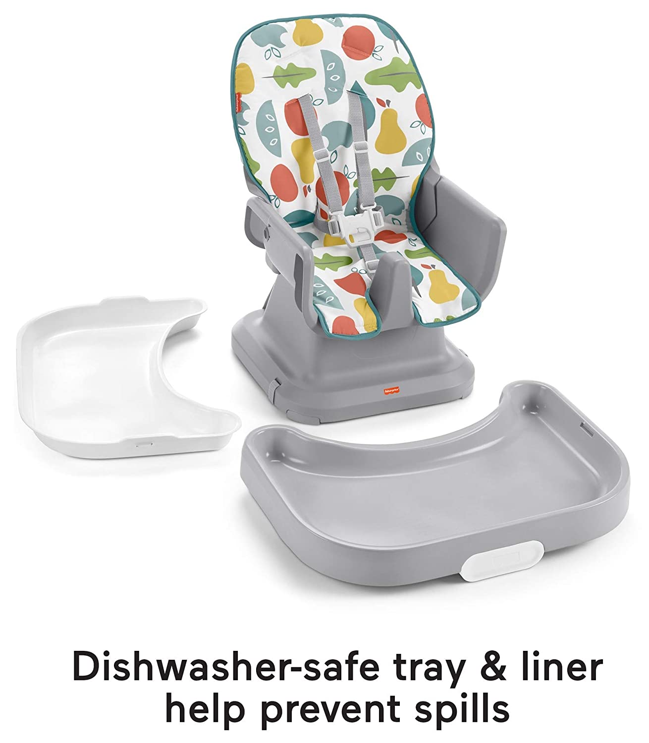 Fisher-Price SpaceSaver Simple Clean High Chair, Pearfection - Portable for Baby-to-Toddler Dining Chair