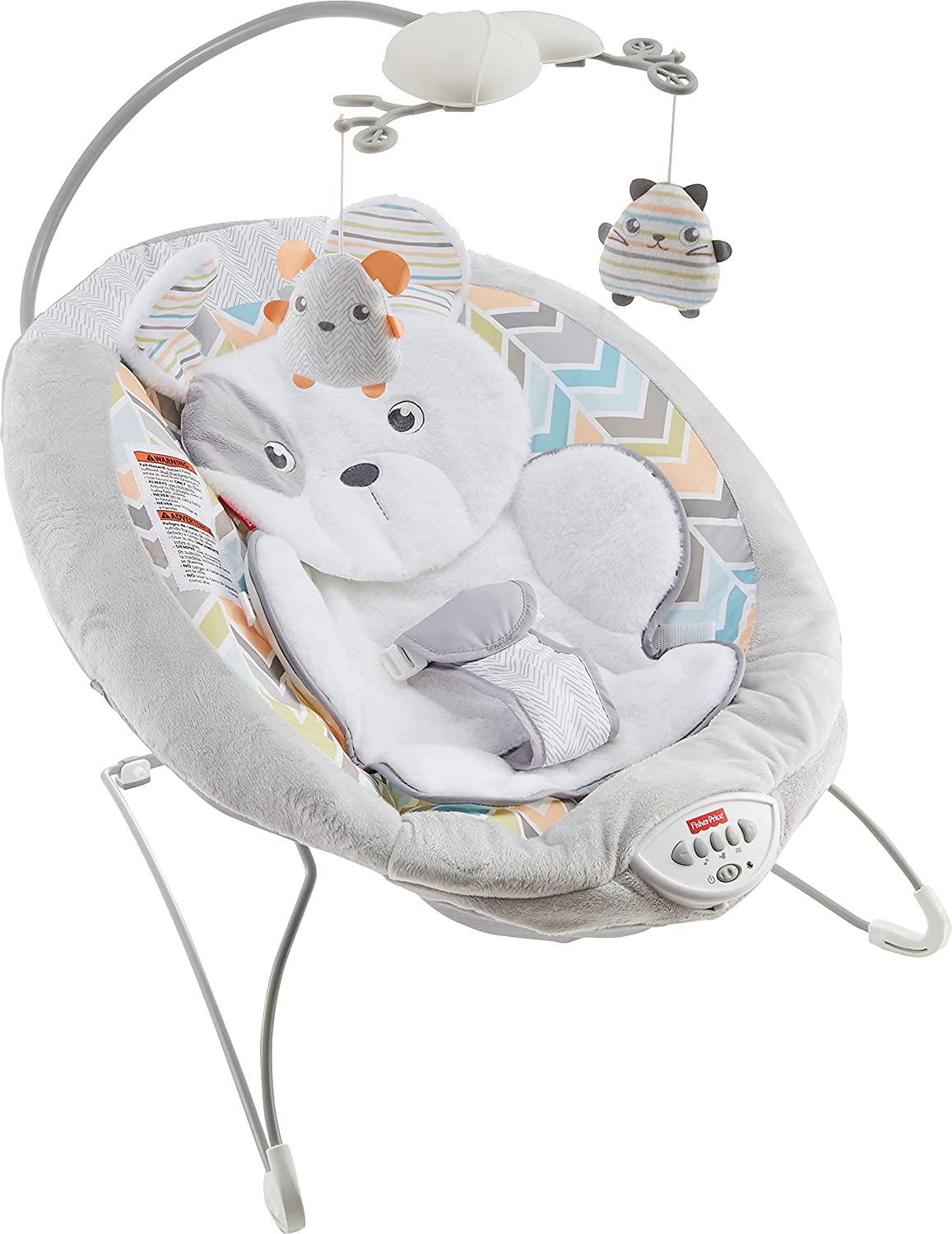 Fisher-Price Sweet Snugapuppy Deluxe Bouncer - with Overhead Mobile, Music, and Calming Vibrations