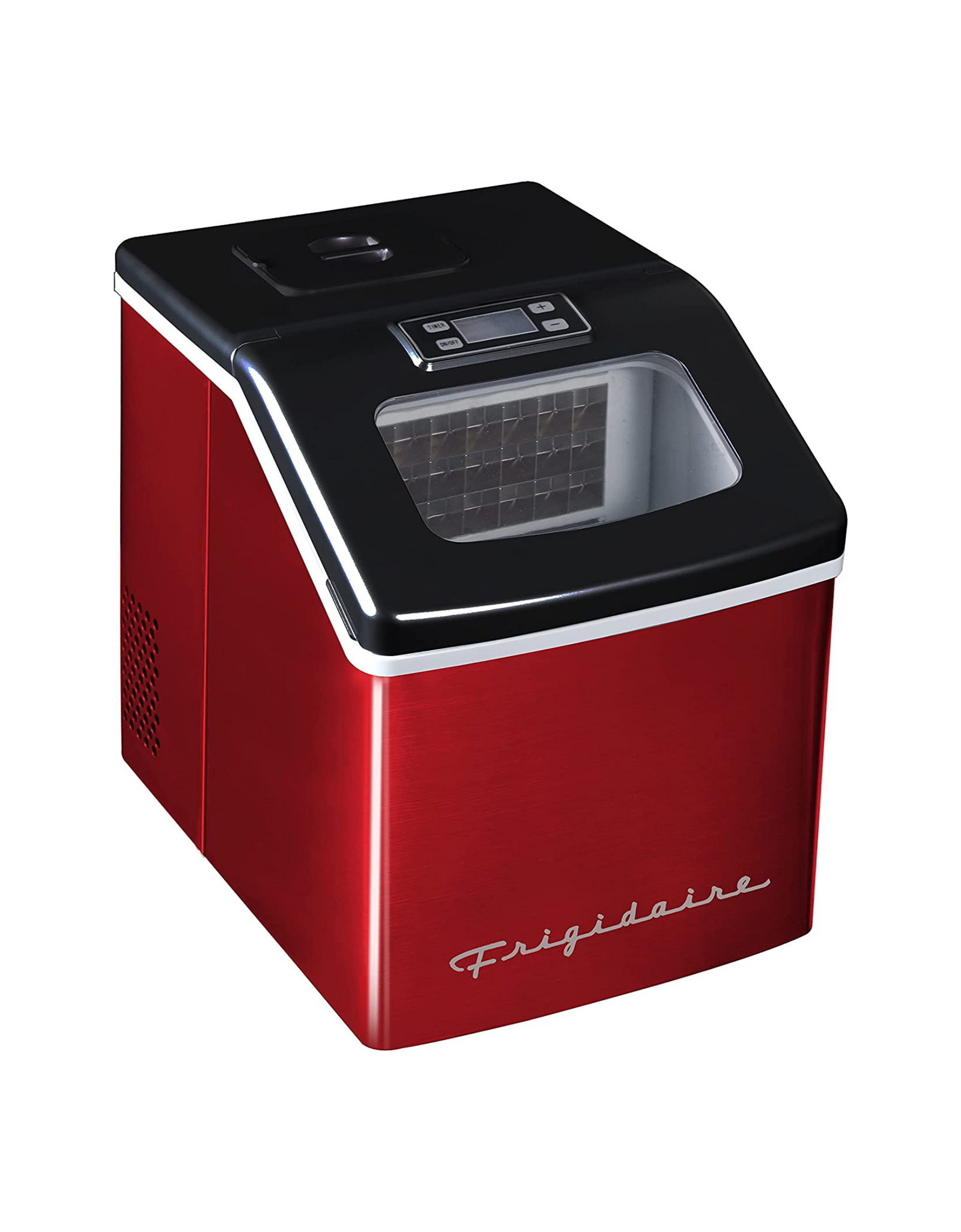 Frigidaire EFIC452-SSRED Extra Large Ice Maker, Stainless, Red Steel