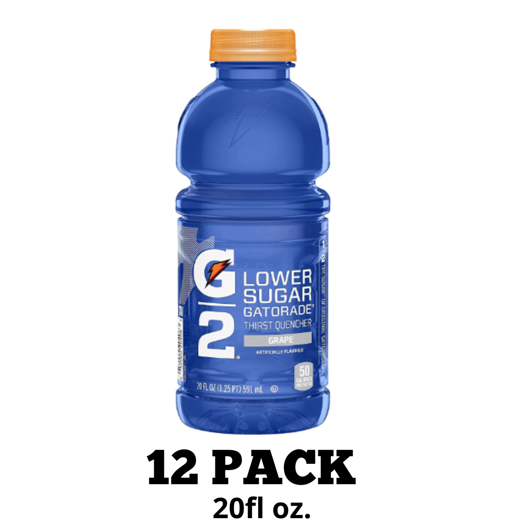 Gatorade G2 Sports Drink, Grape, Low Calorie, 20 Ounce - Pack of 12