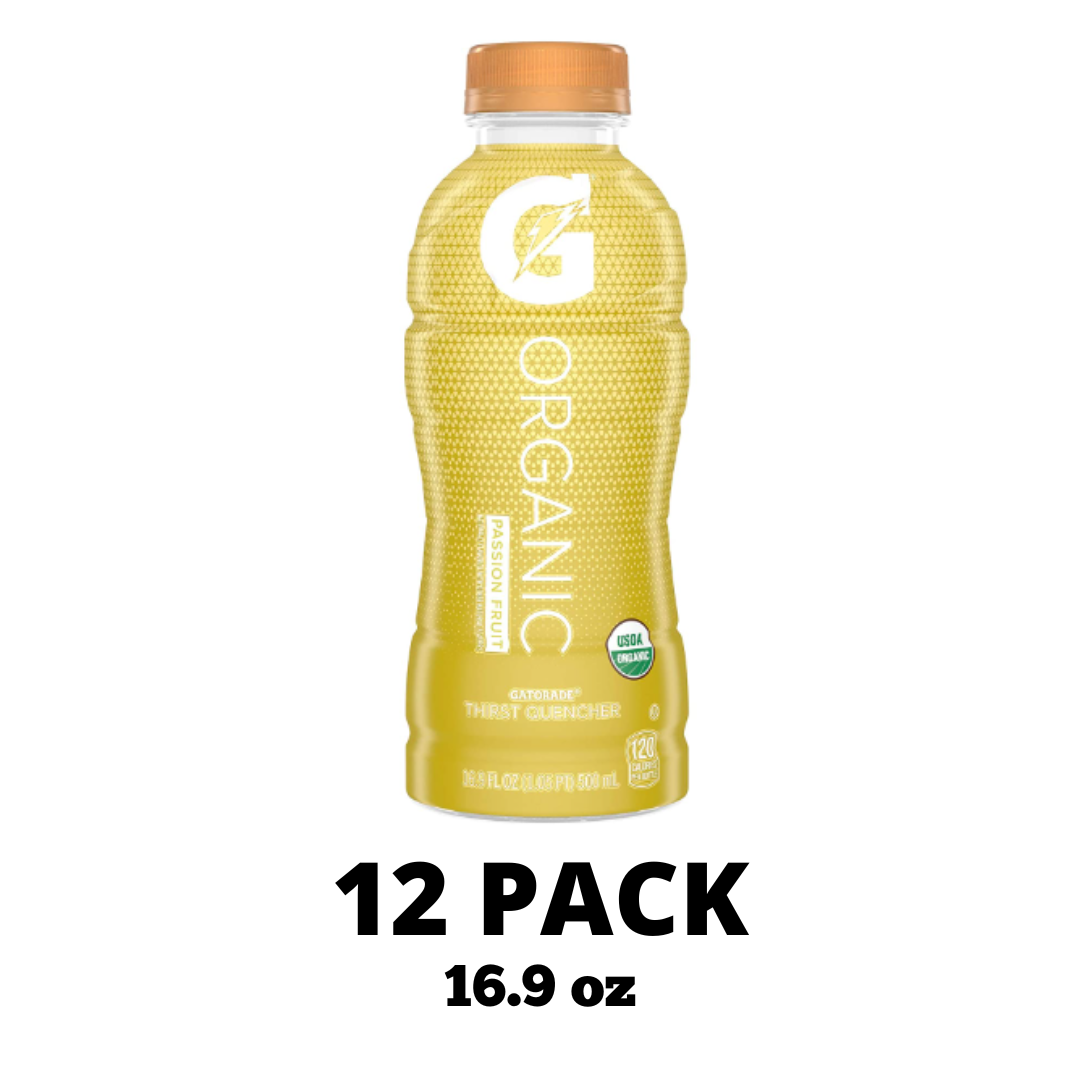 G Organic, Passion Fruit, Gatorade Sports Drink, 16.9 Ounce - Pack of 12