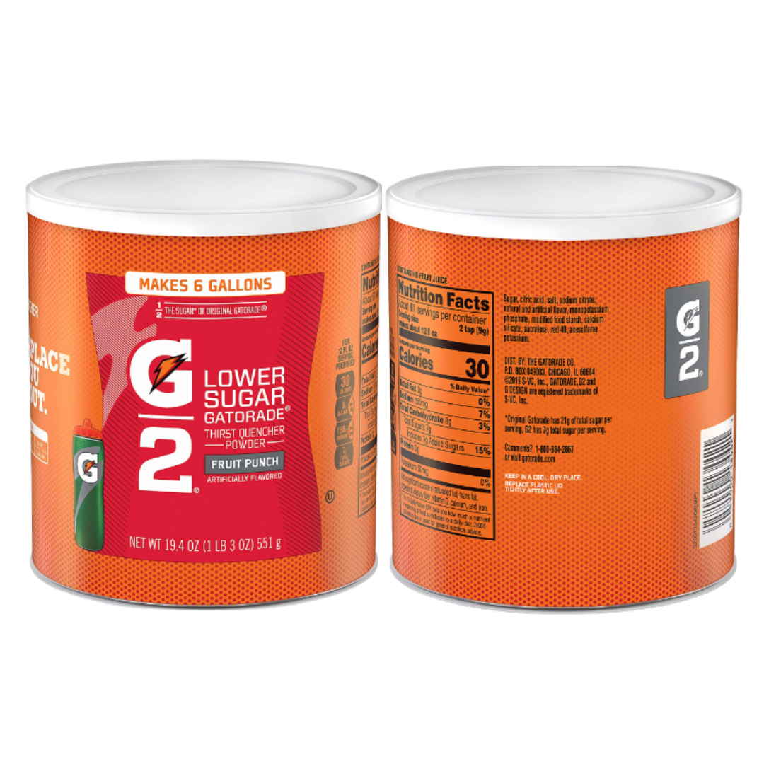 Gatorade Thirst Quencher Powder, G2 Fruit Punch, 19.4 Ounce - Pack of 3