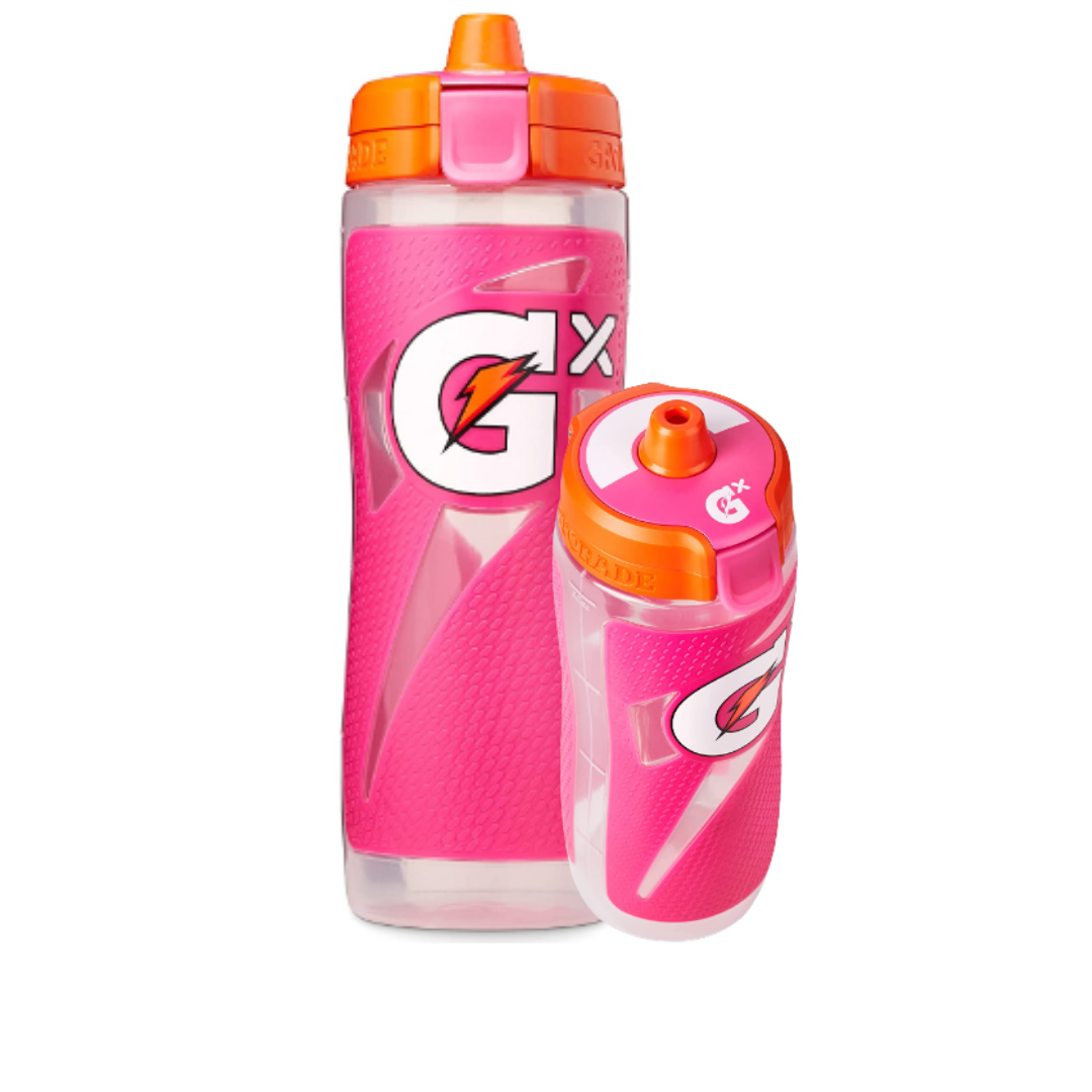Gatorade Gx Hydration System, Non-Slip Gx Squeeze Bottles, Pink