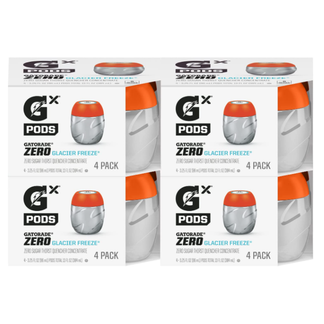 Gatorade Gx Hydration System, Non-Slip Gx Sports Drink Concentrate Pods, G Zero Glacier Freeze