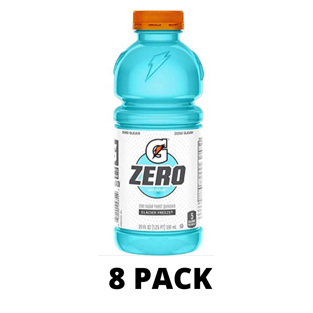 Gatorade G Zero Sugar Glacier Freeze Thirst Quencher Sports Drink, 20 Ounce - Pack of 8