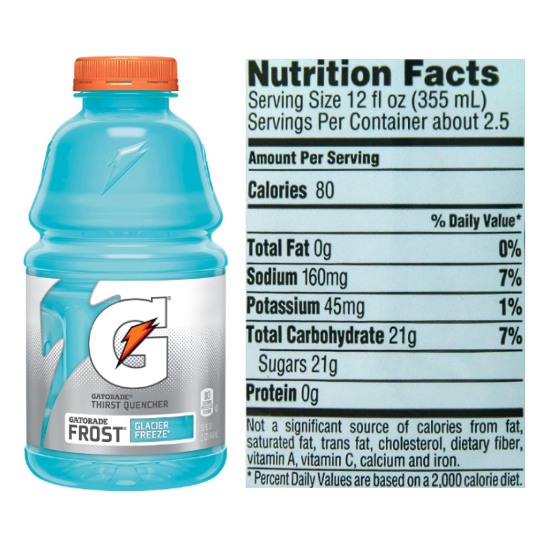 Gatorade Thirst Quencher, Glacier Freeze, 32 Ounce - Pack of 12