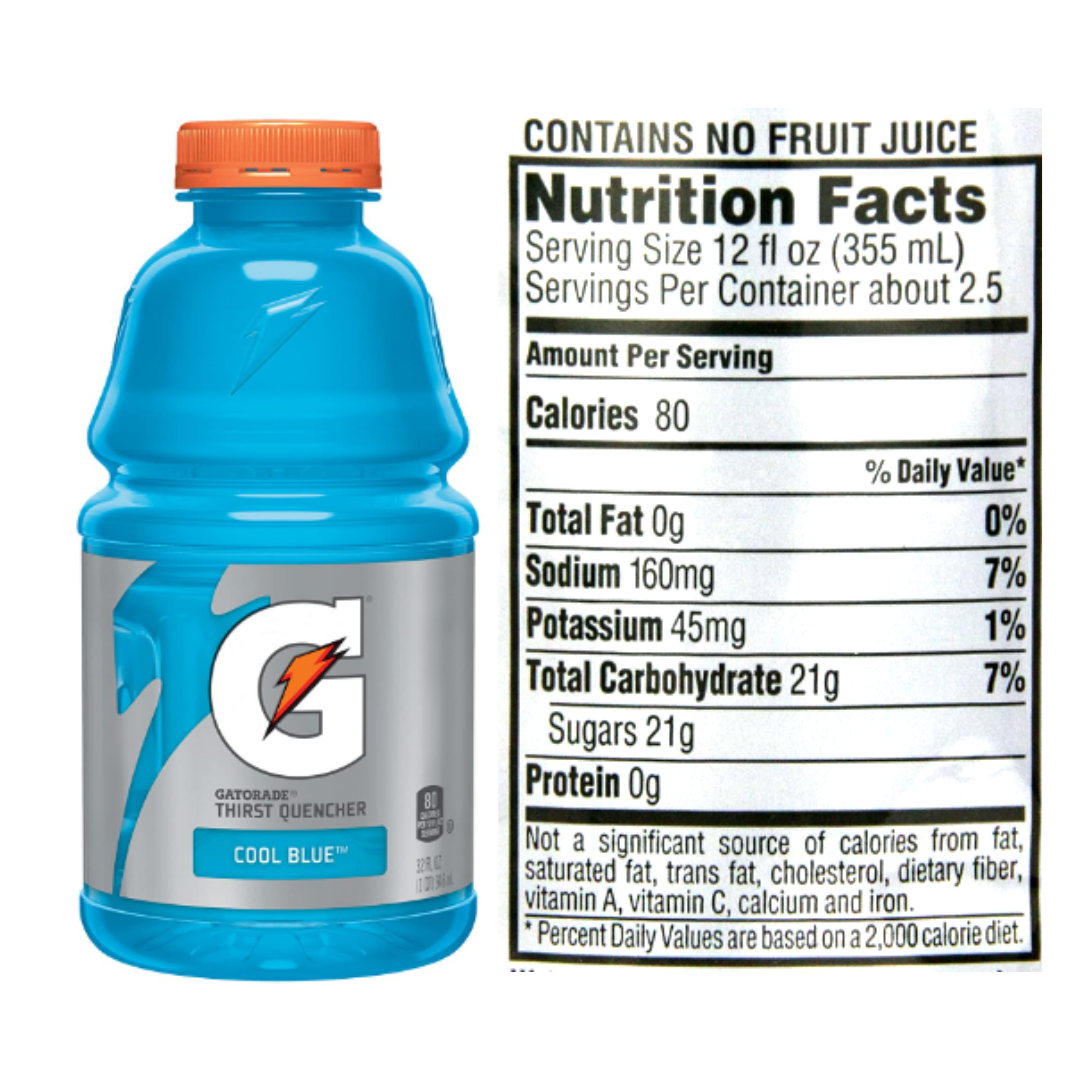 Gatorade Thirst Quencher, Cool Blue, 32 Ounce - Pack of 12