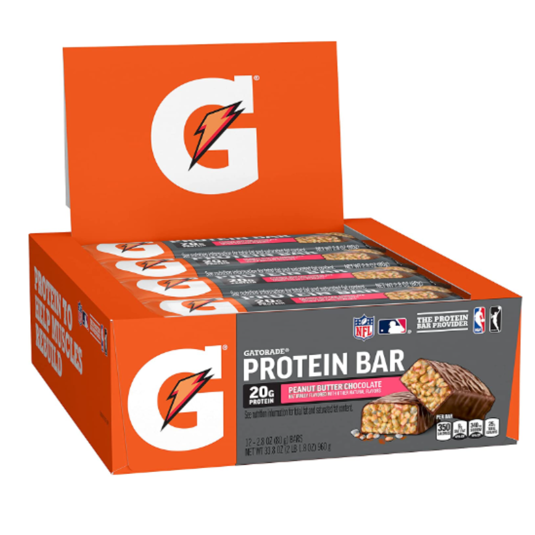 Gatorade Whey Protein Bars, Chocolate Pretzel,12 Count - Pack of 1