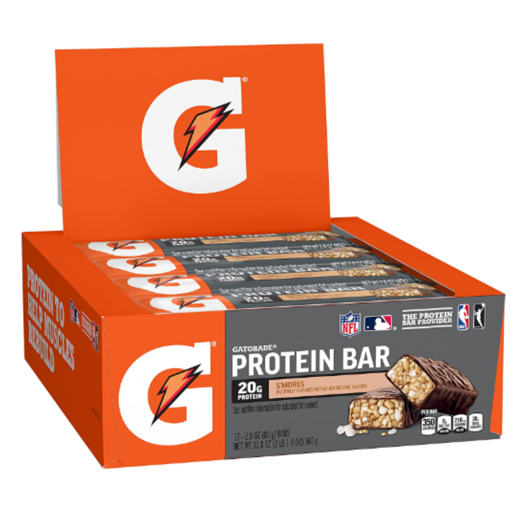 Gatorade Whey Protein Bars, S'mores,12 Count - Pack of 1