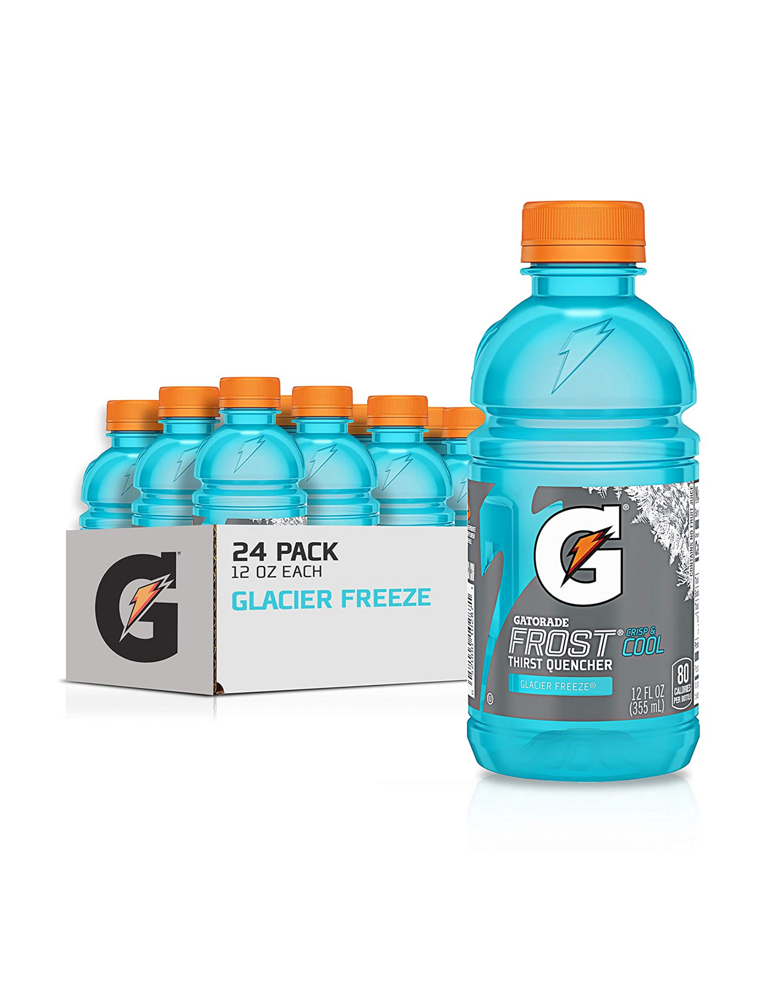 Gatorade Thirst Quencher, Glacier Freeze, 12 FL OZ (Pack of 24)