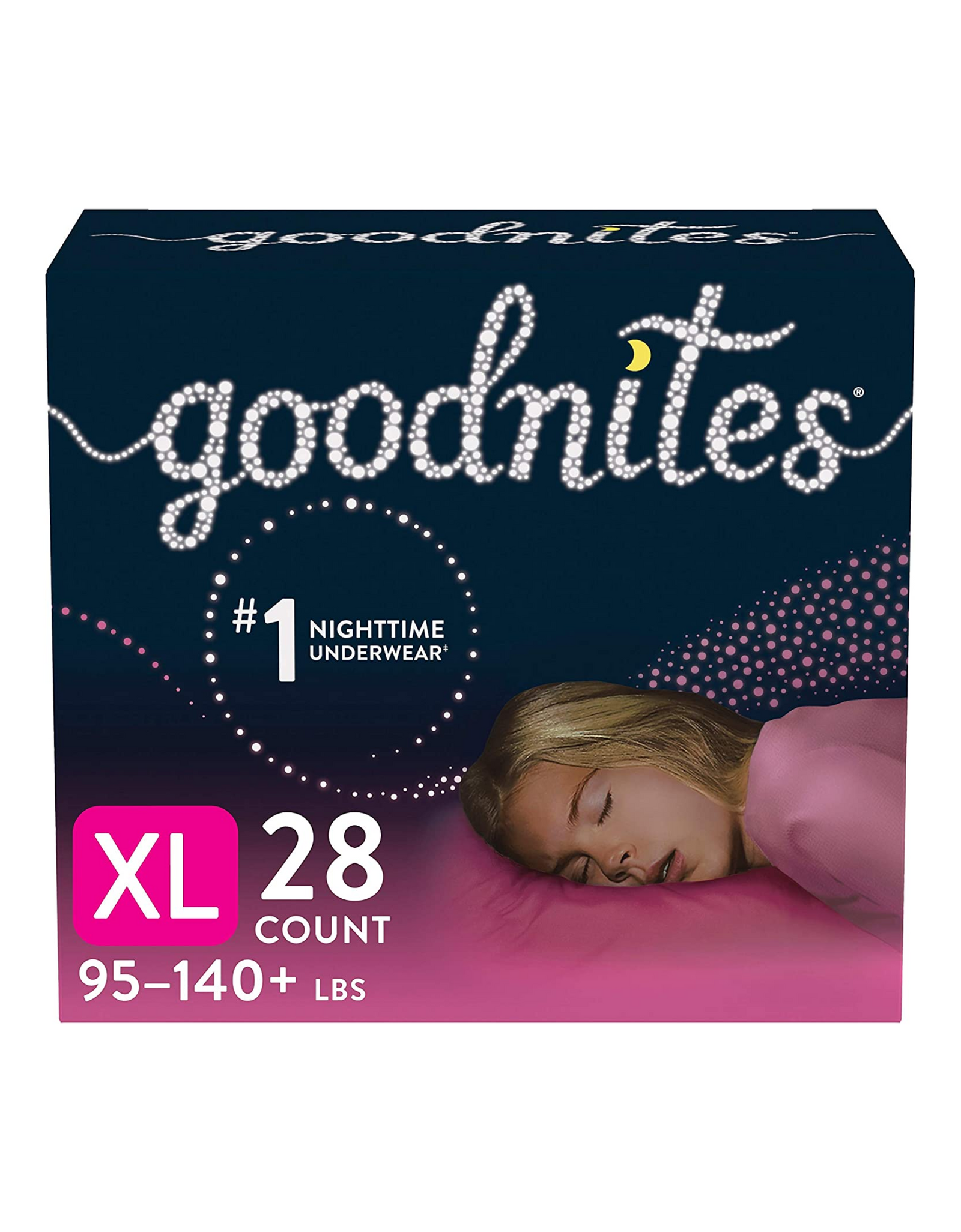 Goodnites Nighttime Bedwetting Underwear For Girls, X-Large, 28 Ct, 95-140 lb.
