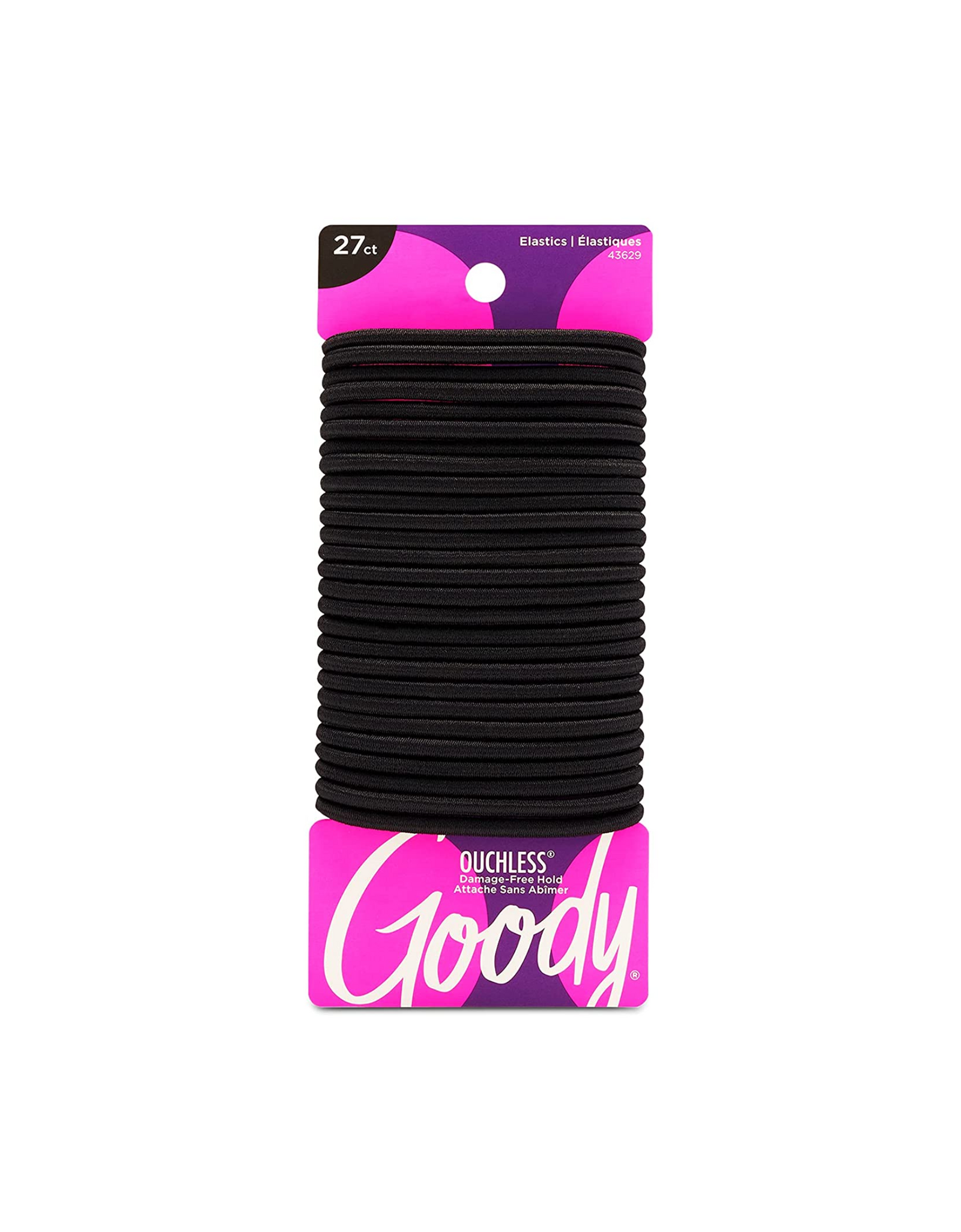 Goody Ouchless Womens Elastic Hair Tie, Black, 27 Count