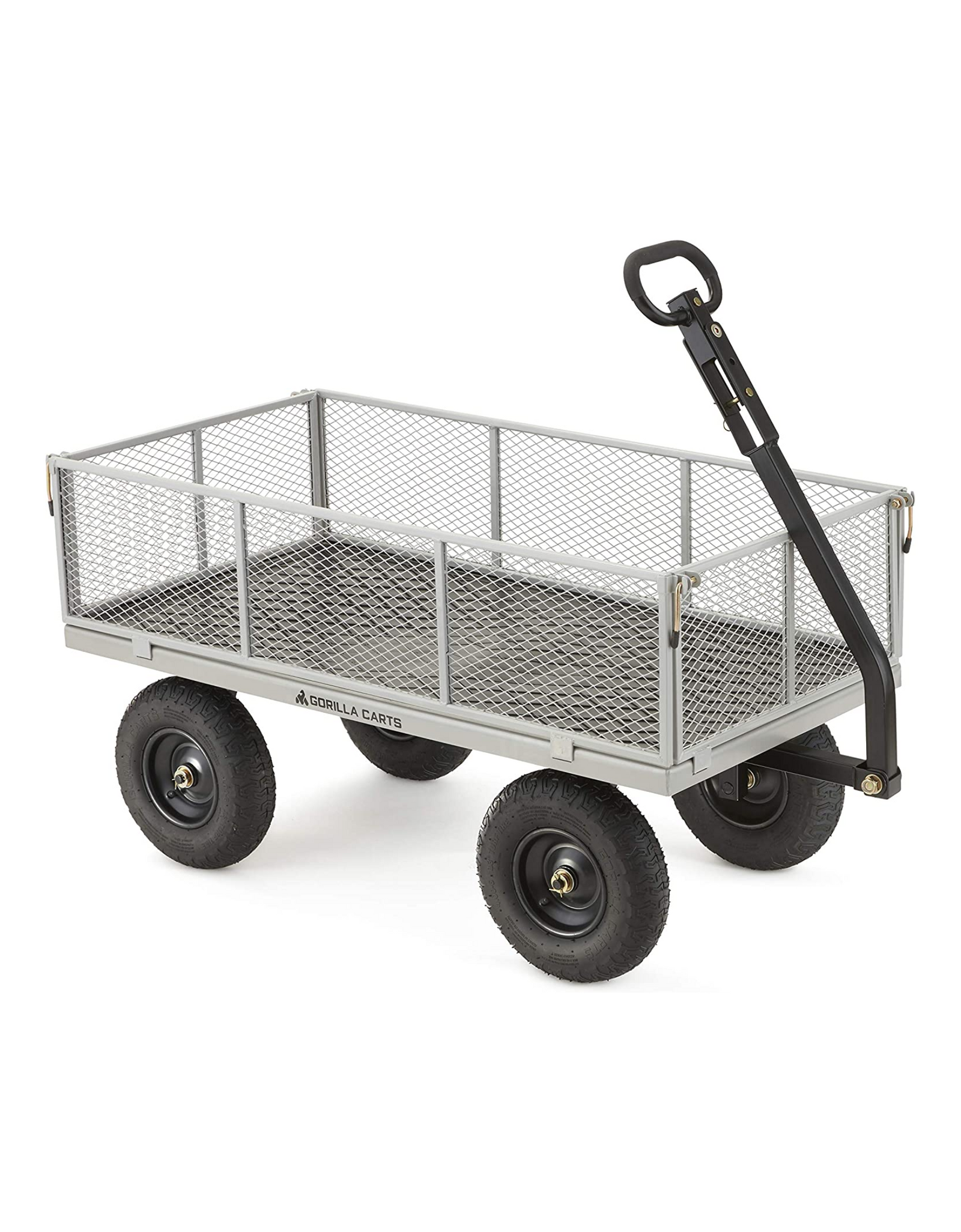 Gorilla Carts GOR1001-COM Heavy-Duty Steel Utility Cart, 1000 lbs. Capacity with Removable Sides, Gray