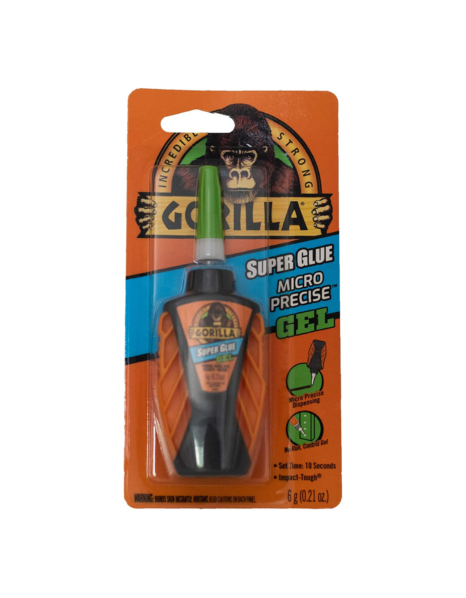 Gorilla Micro Precise Super Glue Gel, 0.21 oz (6 Grams), Pack of 1