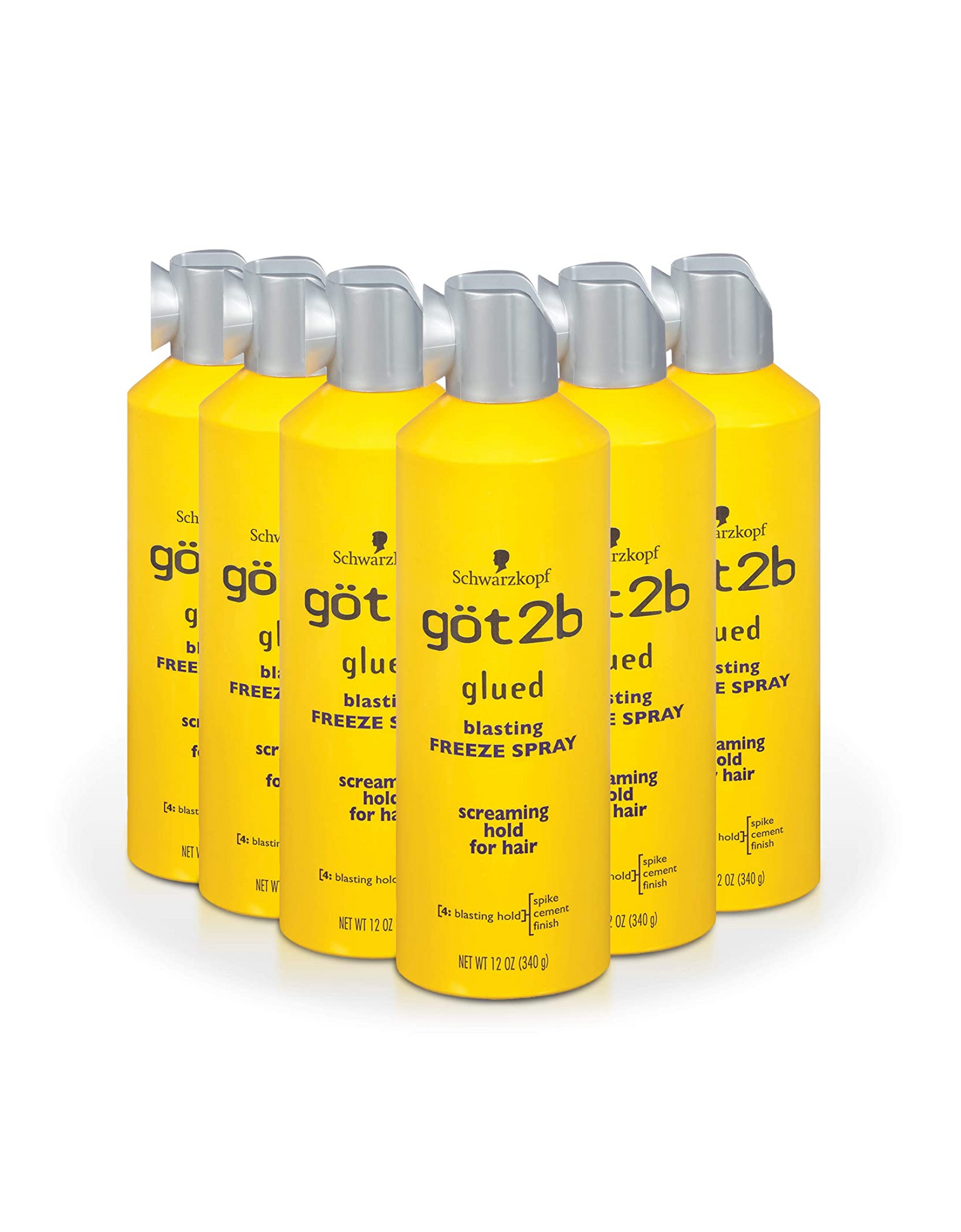 Got2b Glued Blasting Freeze Hairspray Aero, Pack of 6, 12 oz (340 g)