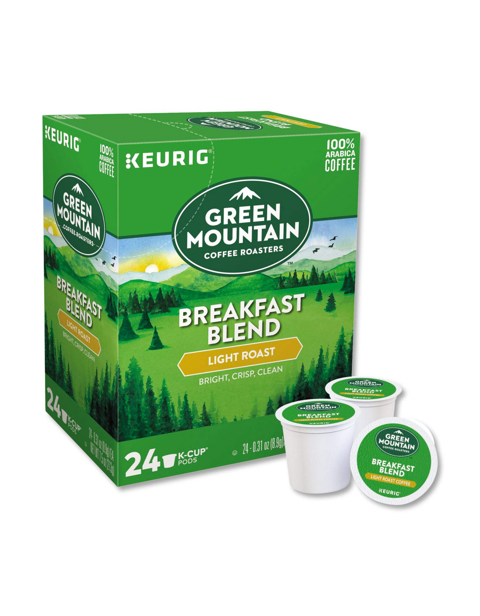 Green Mountain Coffee Roasters Breakfast Blend K-Cup Pods, Light Roast Coffee, 24 Ct (Pack of 1)