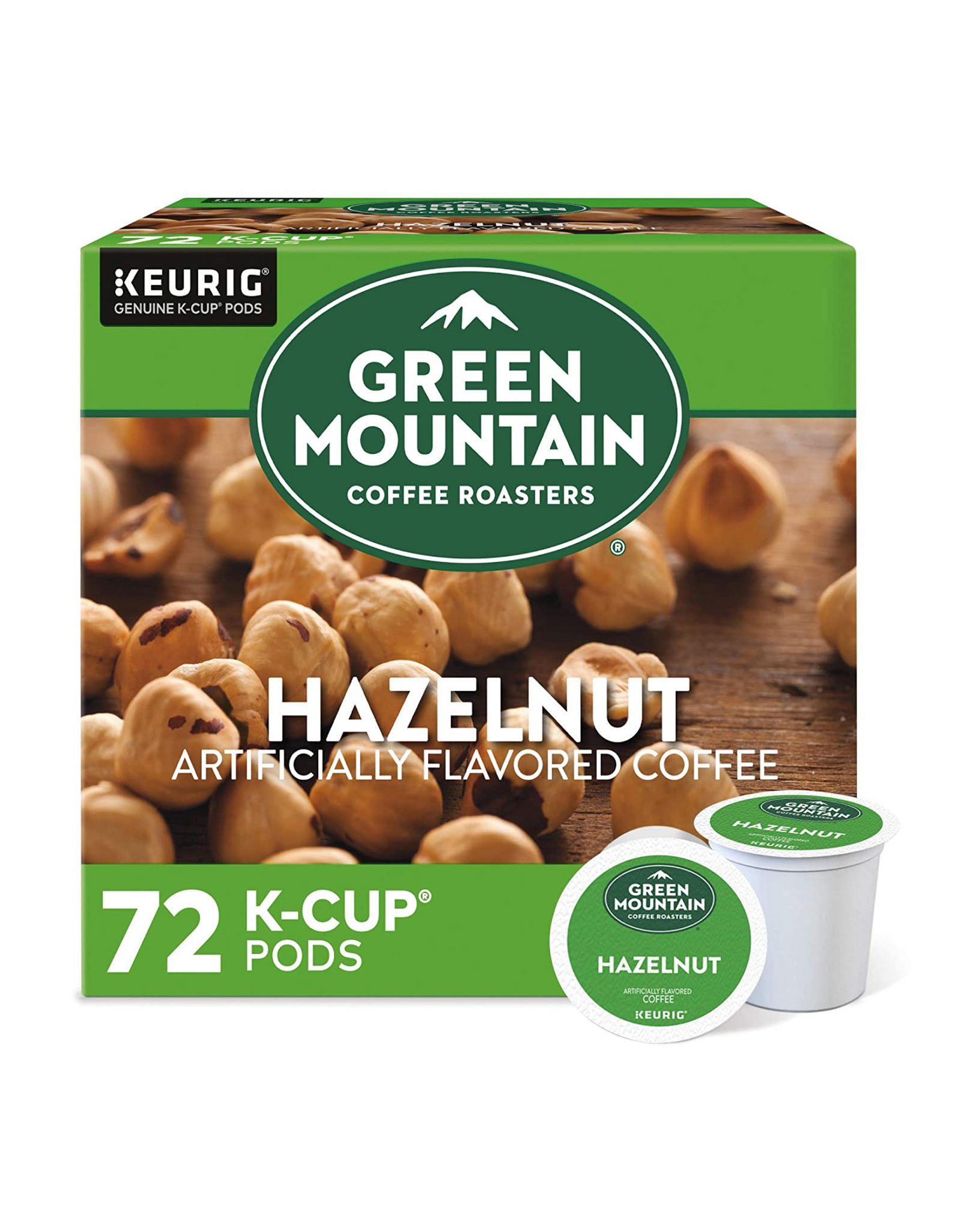 Green Mountain Coffee Roasters Hazelnut, Keurig K-Cup Pods, Light Roast Coffee, 72 Ct