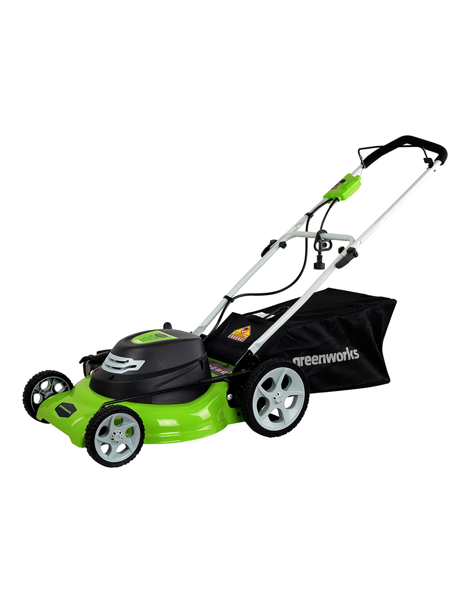 Greenworks 12 Amp 20 Inch Lawn Mower 25022, 3-in-1 Electric Corded, Black and Green