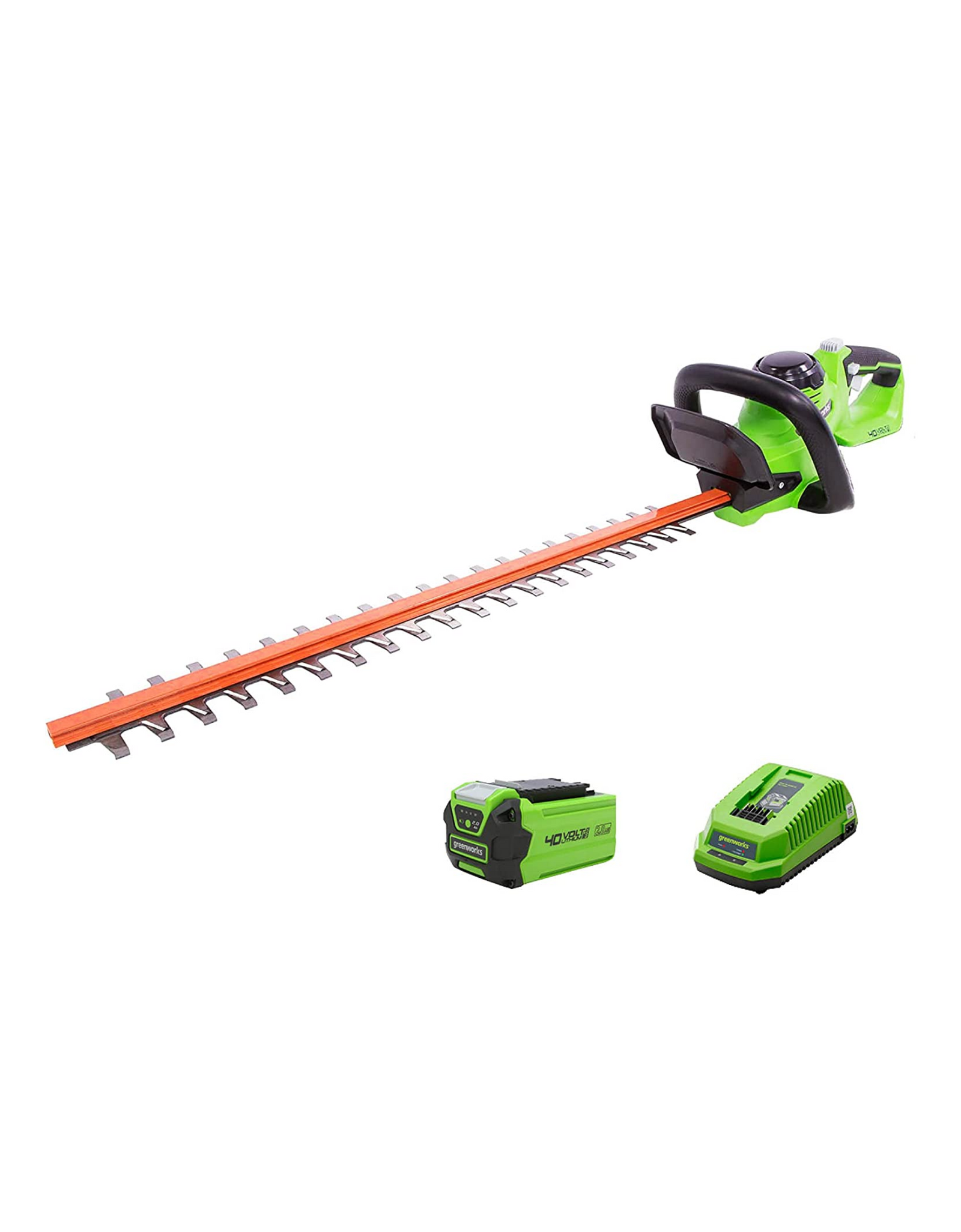 Greenworks 40V 24 Inch Cordless Hedge Trimmer HT40B210 - with Charger and 2.0Ah Battery