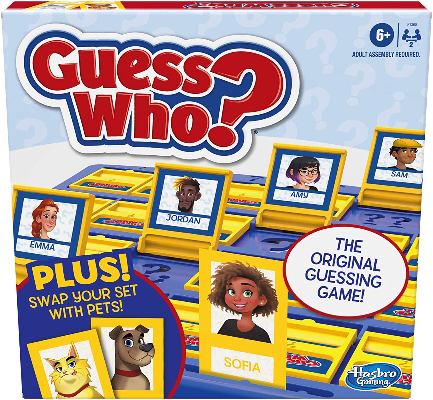 Guess Who? Board Game with People and Pets,  Includes People Cards and Pets Cards - Original Guessing Game for Kids Ages 6 and Up