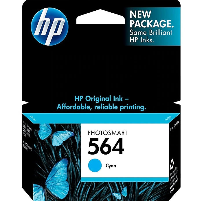 HP 564 CB318WN#140 Cyan Standard Yield Ink Cartridge