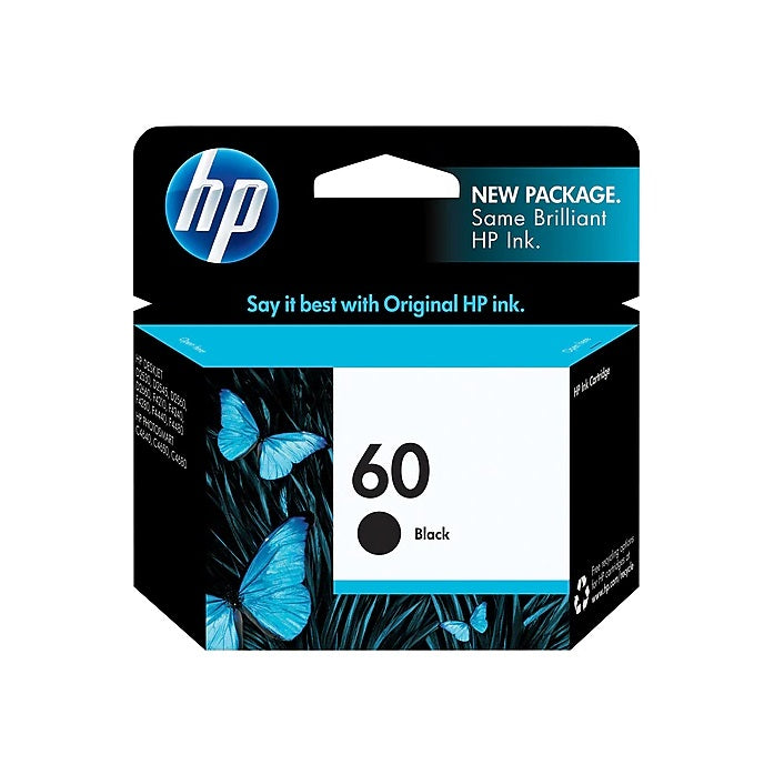 HP 60 CC640WN#140 Black Standard Yield Ink Cartridge - 2 Each