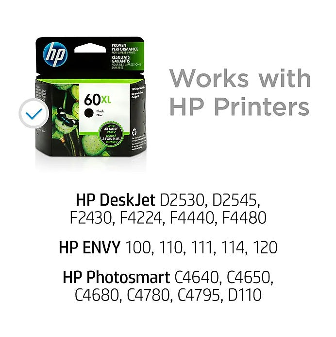 HP 60XL CC641WN#140 Black High Yield Ink Cartridge