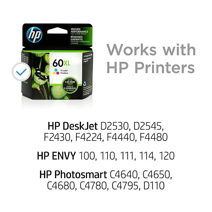 HP 60XL CC644WN#140 Tri-Color High Yield Ink Cartridge