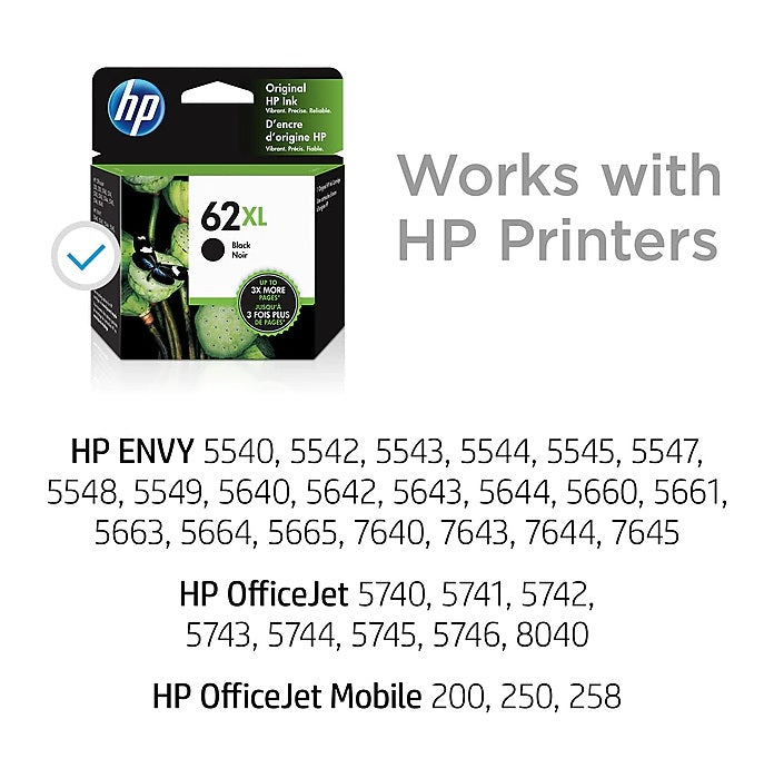 HP 62XL C2P05AN#140 Black High Yield Ink Cartridge