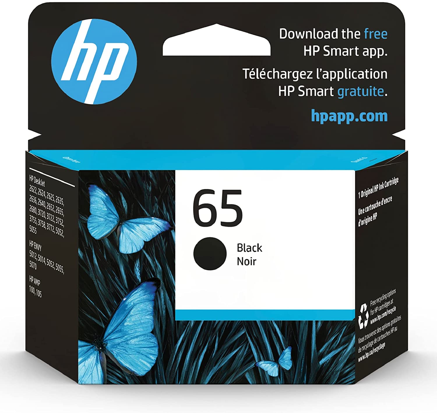 HP 65 N9K02AN#140 Black Standard Yield Ink Cartridge, 2 Each