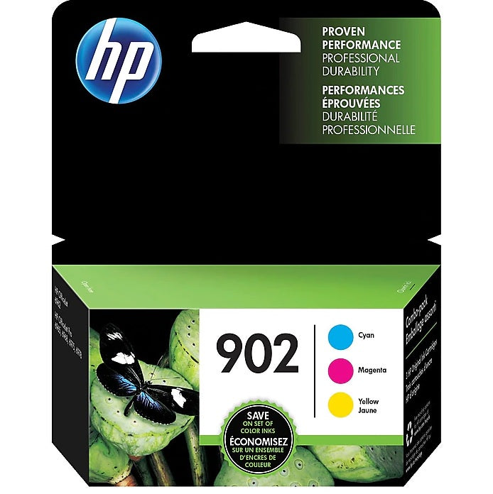 HP 902 T0A38AN#140 Cyan, Magenta, Yellow Standard Yield Ink Cartridge, 3-Pack