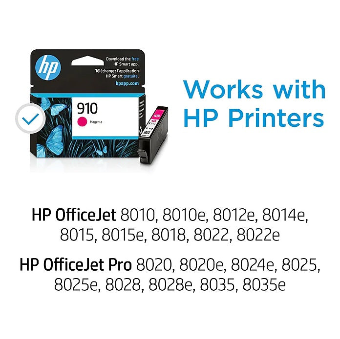 HP 910 3YL59AN#140 Magenta Standard Yield Ink Cartridge