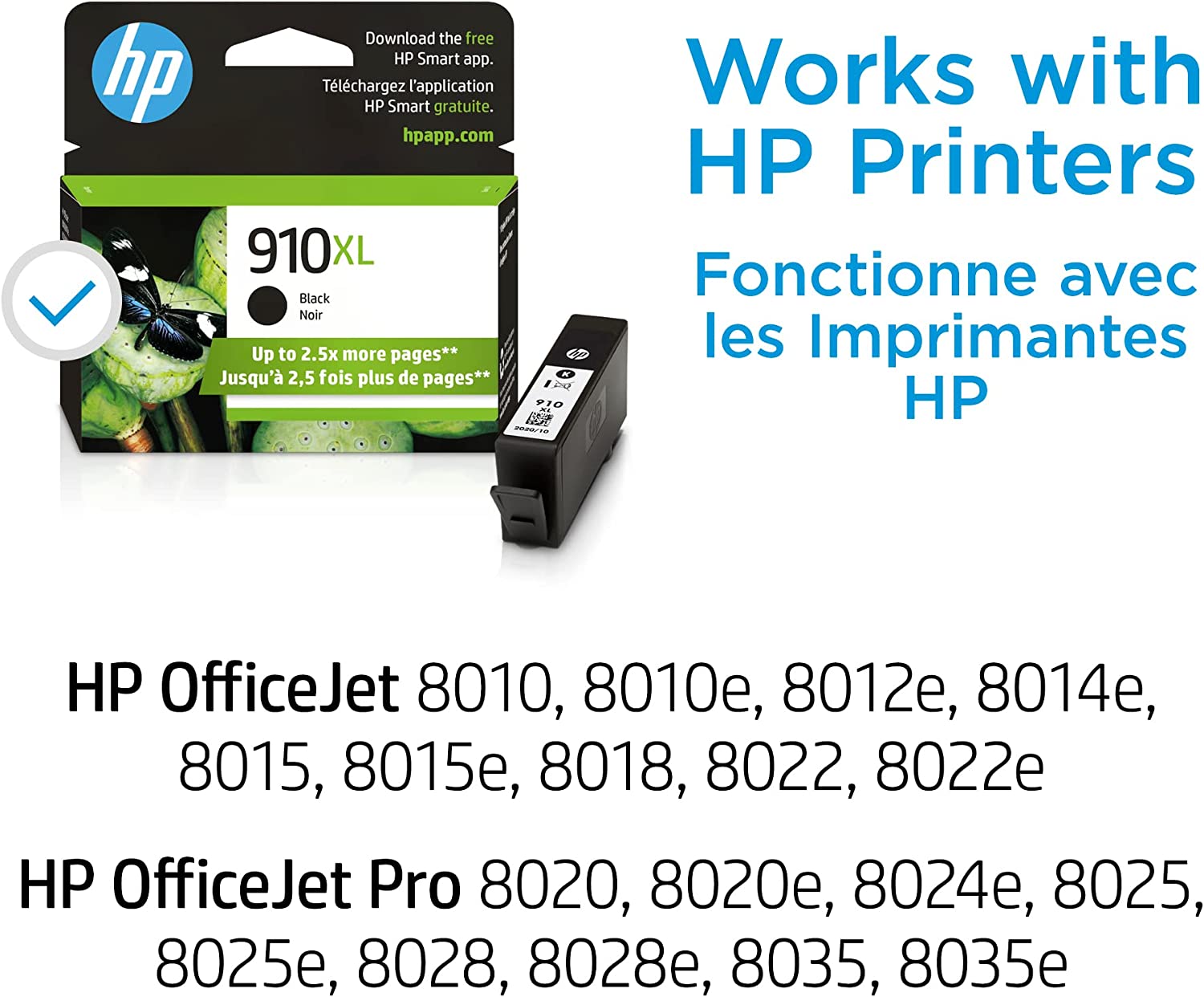HP 910XL 3YL65AN#140 Black High Yield Ink Cartridge - 2 Each
