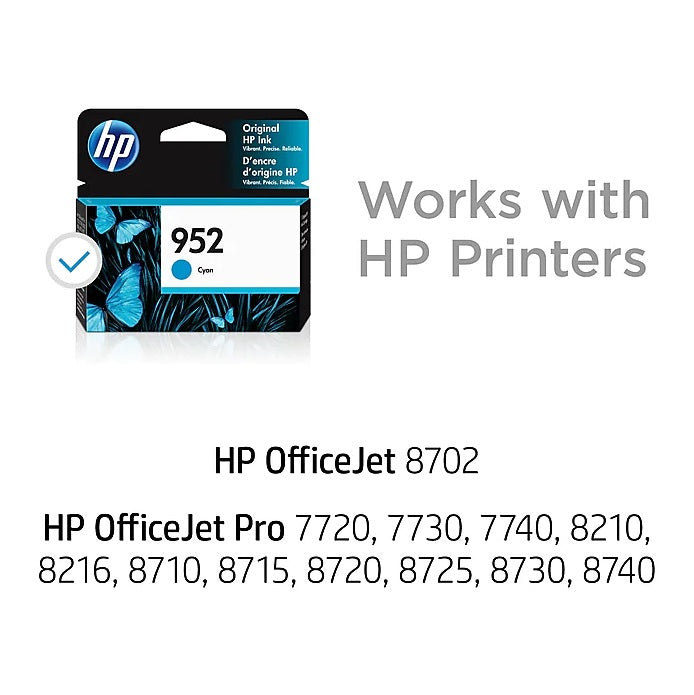 HP 952 L0S49AN#140 Cyan Standard Yield Ink Cartridge